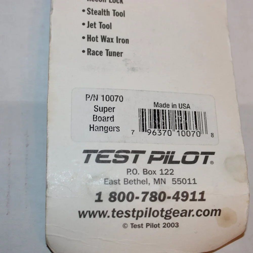 Test Pilot Performance Parts Super Board Hangers PN 10070 Made in USA Snowboard